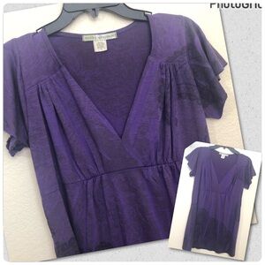 DANIEL BENJAMIN Womens Small Purple Tunic Shirt Comfortable Soft
